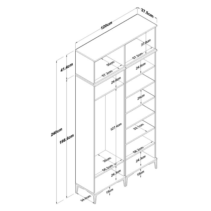Hanah Home Soporte de Entrada EA161 - 4668 Nogal y Blanco